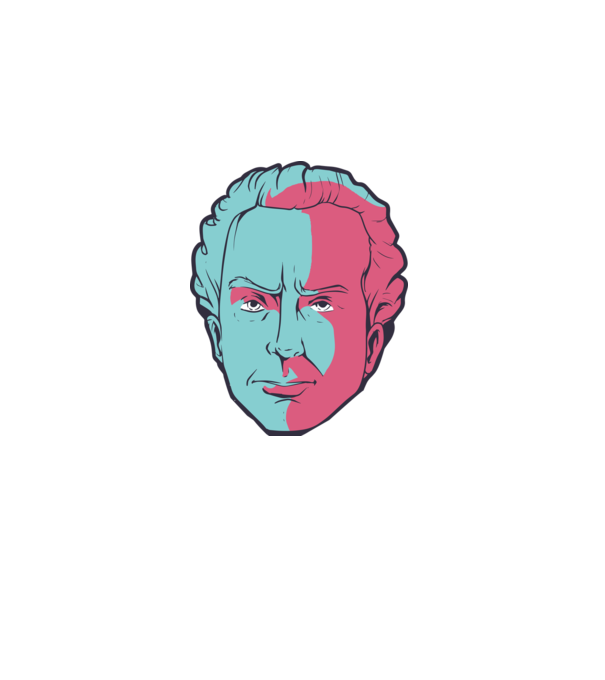 Immanuel Kant model albastru închis pe tricou