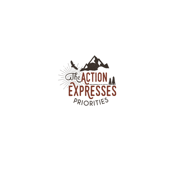 The action expresses priorities model alb pe tricou