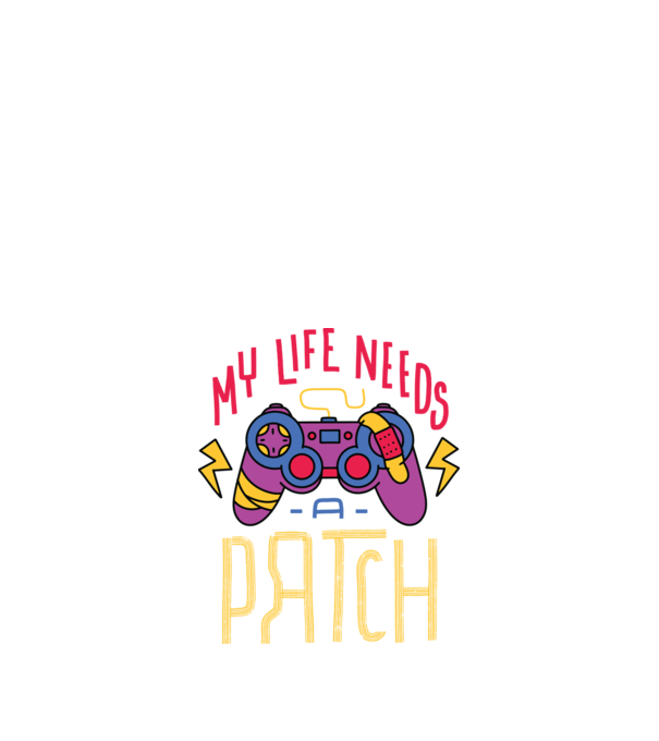 My life needs a patch Gamer model negru pe tricou