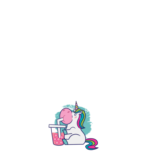 Unicorn Bubble Tea model alb pe tricou