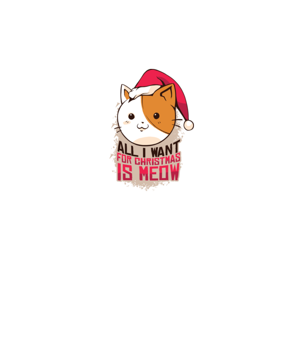 All I want for christmas is MEOW tricou cu pisică model negru pe tricou