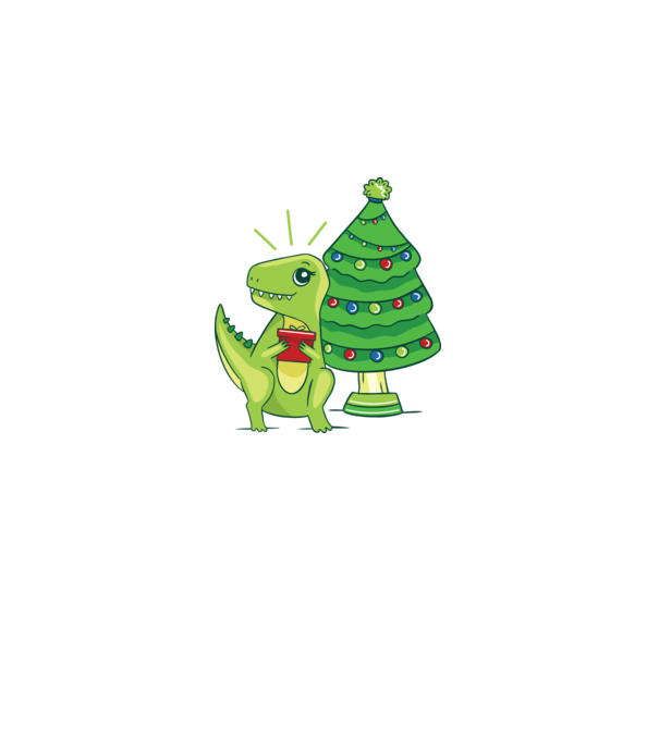 T-rex de Crăciun model alb pe tricou