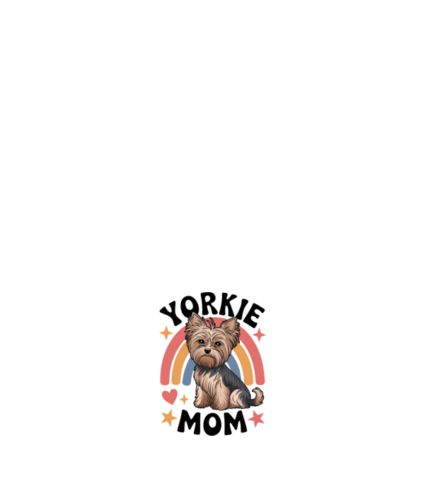 Yorkie Mom Alb model negru pe tricou