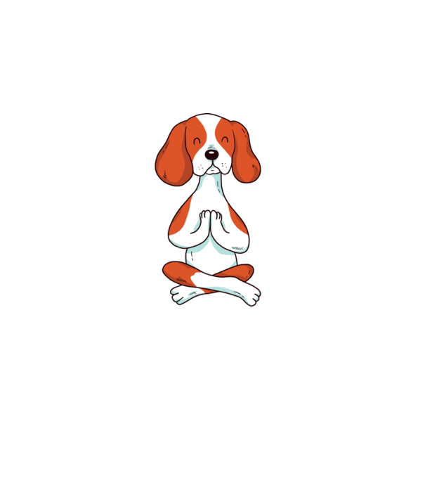 Yoga Drăguț Câine Beagle model negru pe tricou