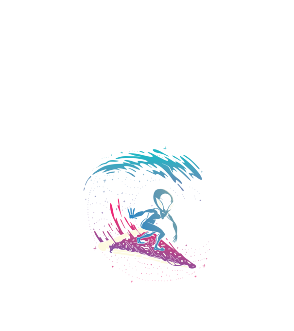 Alien Pizza Surf tricou amuzant model negru pe tricou