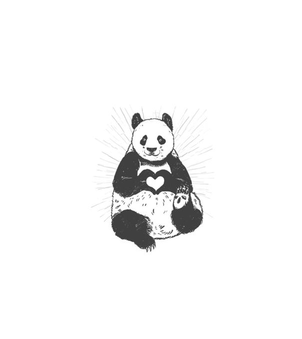 Inimă panda model gri pe tricou