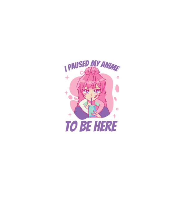 I paused my Anime to be here model albastru închis pe tricou