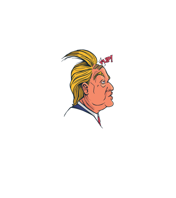 Trump Păr model negru pe tricou