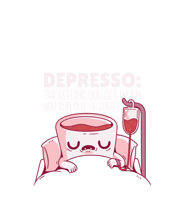 Depresso - Sentimentul când rămâi fără cafea model turcoaz pe tricou