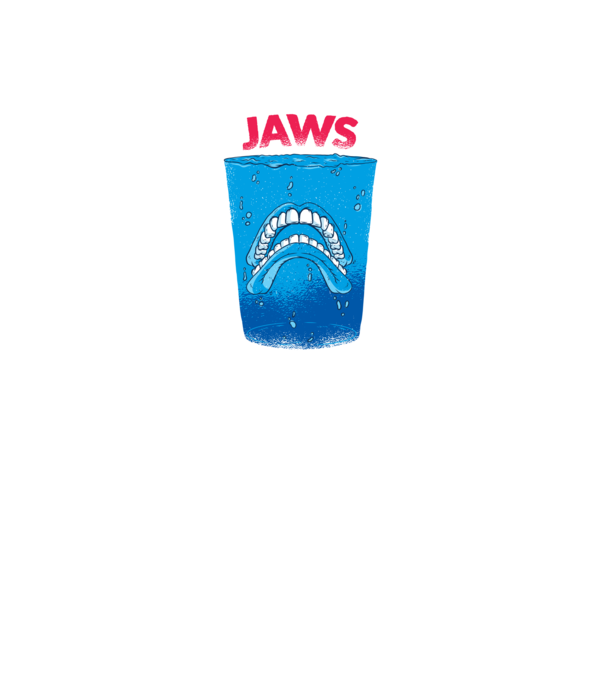Jaws dinți tricou parodie model negru pe tricou