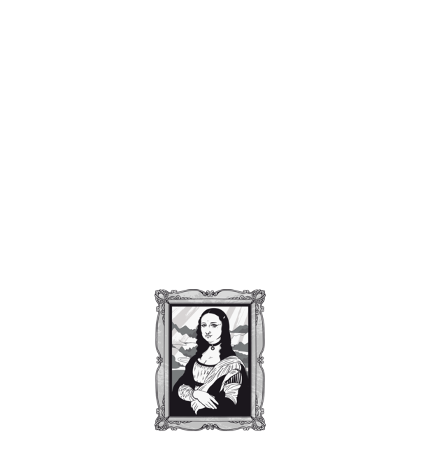 Mona Lisa gotică model negru pe tricou