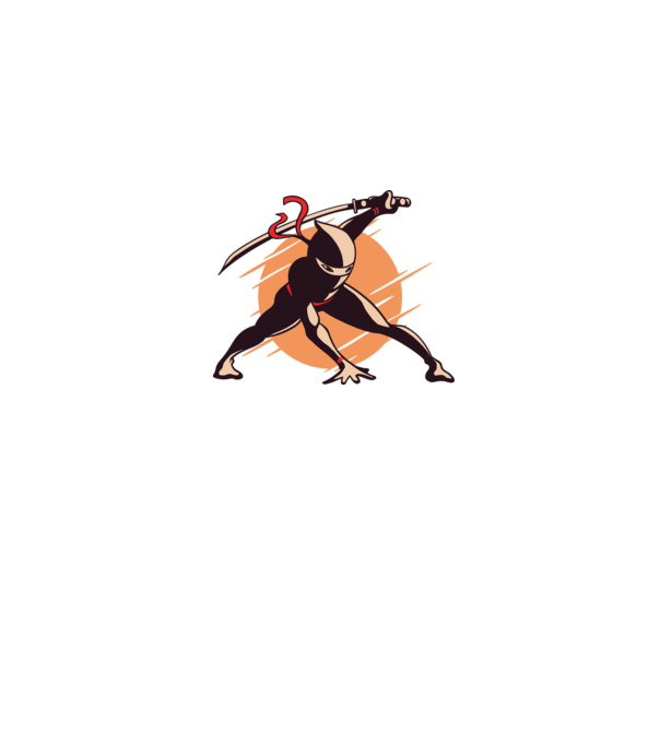 Ninja model alb pe tricou