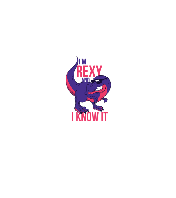 'I''m Rexy and I know it - tricou dinozaur amuzant' model roz deschis pe tricou