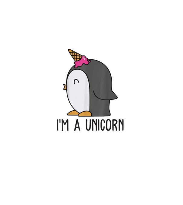 'I''m a unicorn - penguin' model alb pe tricou