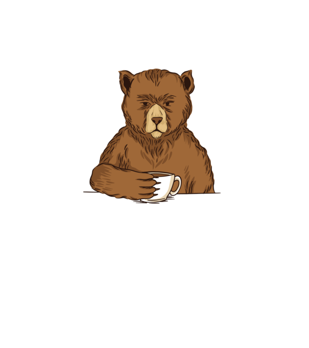 Urs cu cafea model alb pe tricou