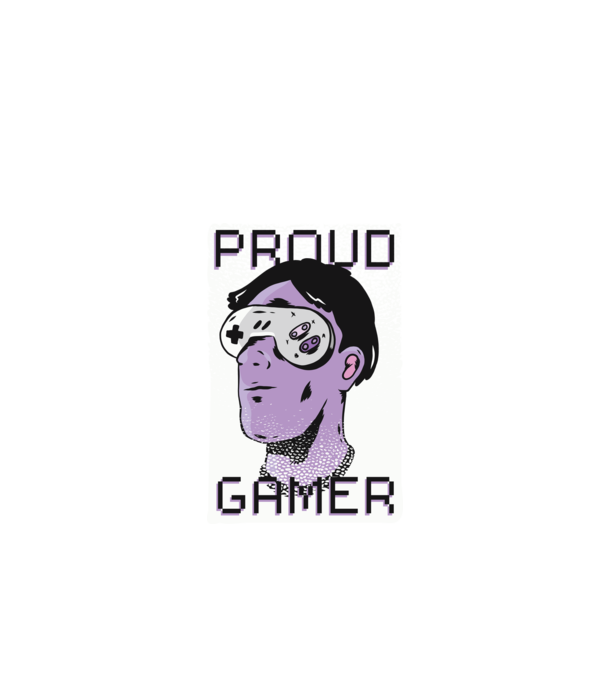 Ochelarii VR Proud Gamer model negru pe tricou