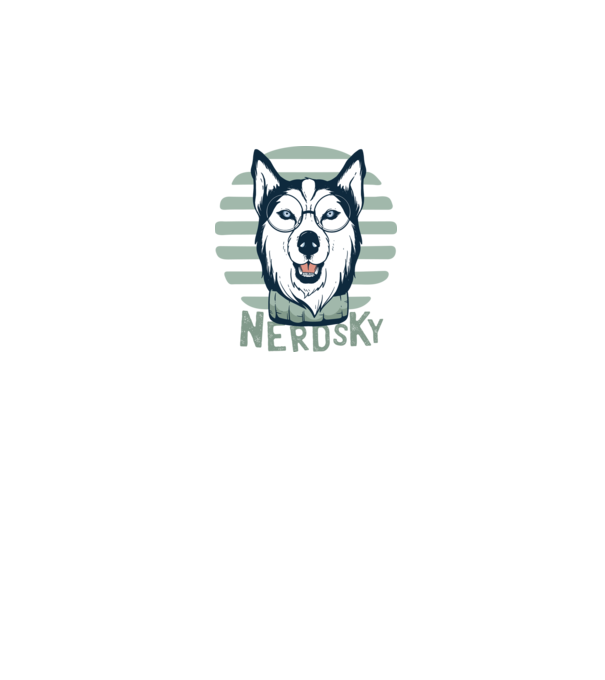 Nerdsky Husky model negru pe tricou