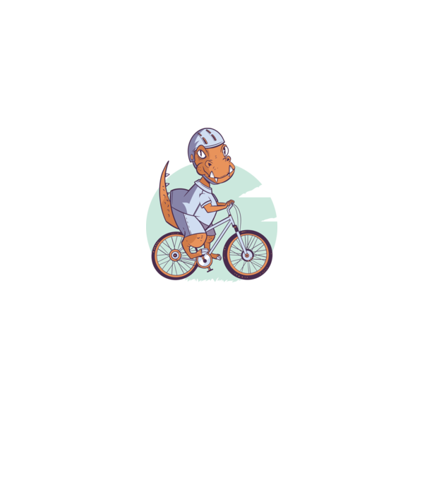 Dinozaur de T-Rex cu bicicletă model gri pe tricou
