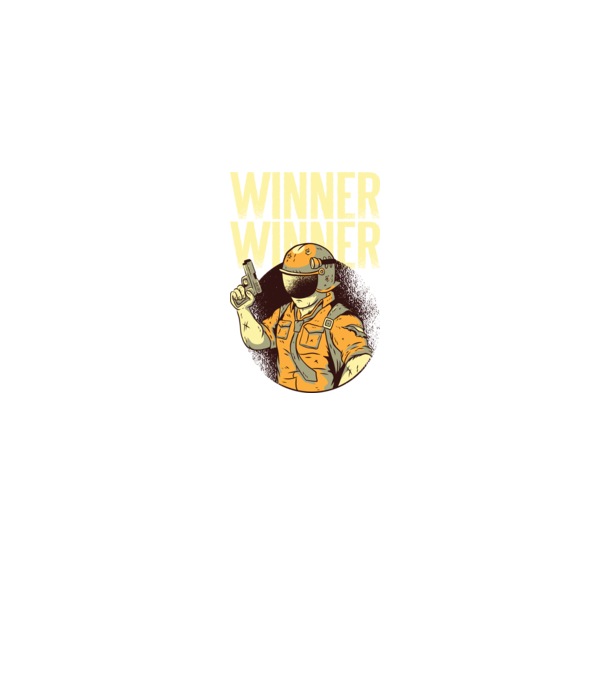 Winner Winner Chicken Dinner PUBG tricou model albastru jeanși pe tricou