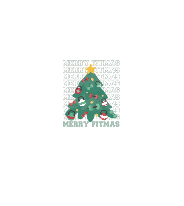 Merry Fitmas Fitmas Pom de Crăciun Fitness model negru pe tricou