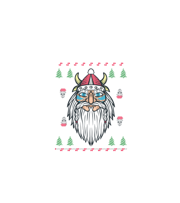 Moș Crăciun viking Pulover urât model negru pe tricou