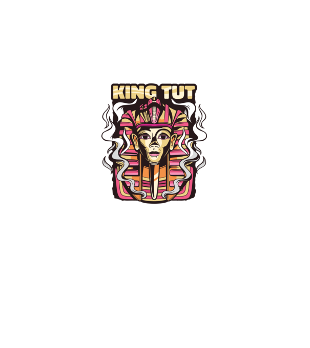 King Tut - Faraonul Tutankhamon model alb pe tricou