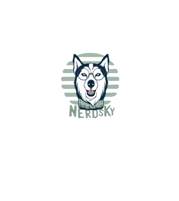 Nerdsky Husky model albastru jeanși pe tricou
