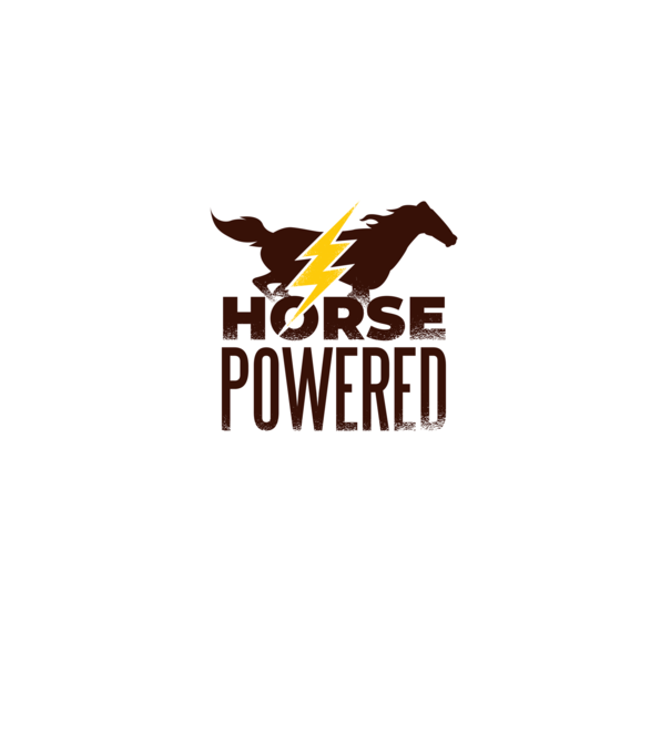 Horse Powered Cal-putere tricou călăreț model alb pe tricou