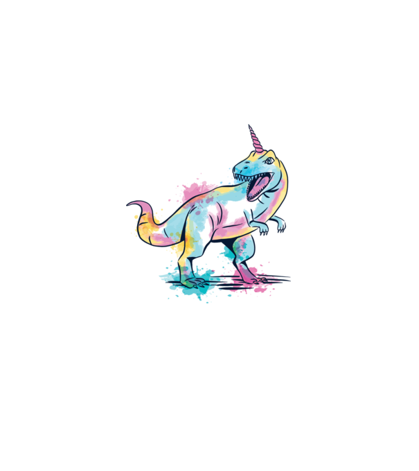 Unicornsaurus - Dinozaur Unicorn model alb pe tricou
