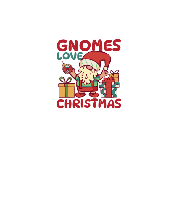 Gnomes LOVE Christmas model alb pe tricou