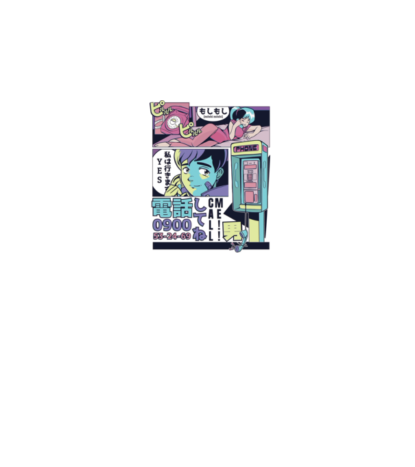 Anime Vaporwave benzi desenate model alb pe tricou
