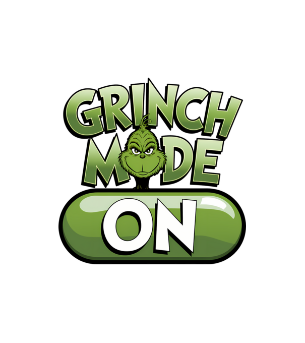 Grinch mode ON model nisipiu pe tricou