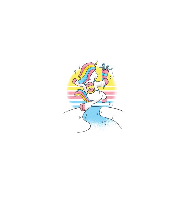 Unicorn școlar model alb pe tricou