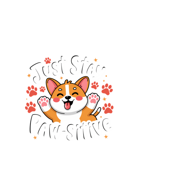 Just Stay Paw-sitive Negru model negru pe tricou
