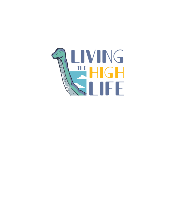 Living the High Life Dinosaur model negru pe tricou