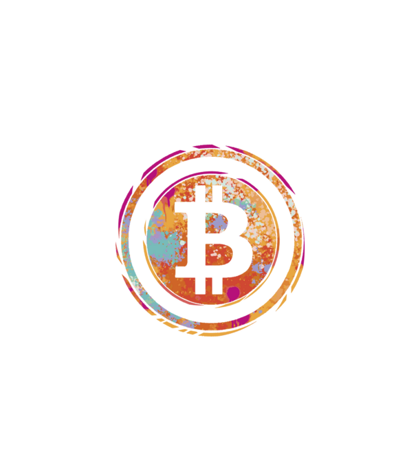 Bitcoin Watercolor model negru pe tricou