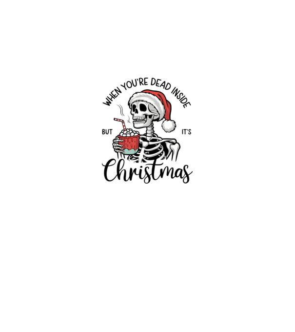 Dead inside, but it's christmas Alb model alb pe tricou