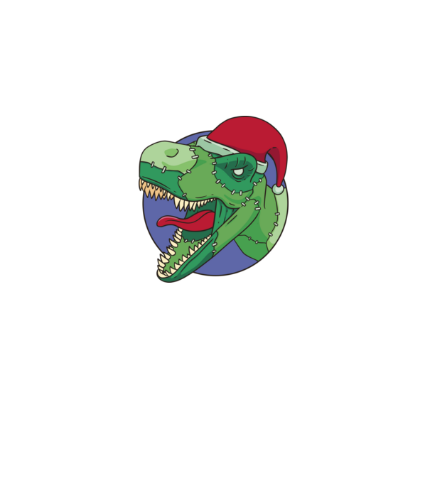 T-rex Santa model alb pe tricou