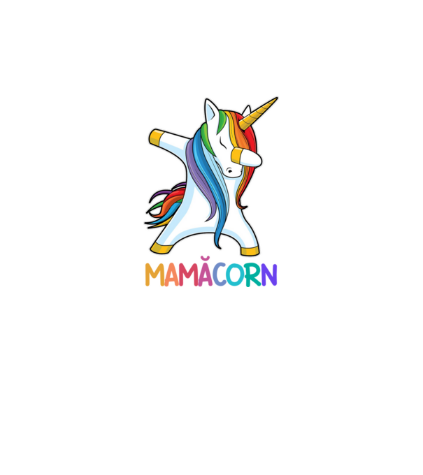 mamăcorn model alb pe tricou