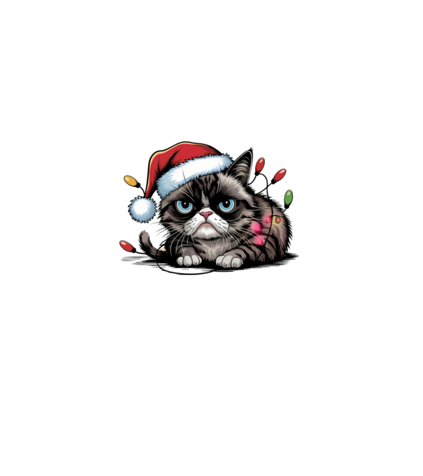 Christmas Spirit Grumpy Cat Negru model turcoaz pe tricou