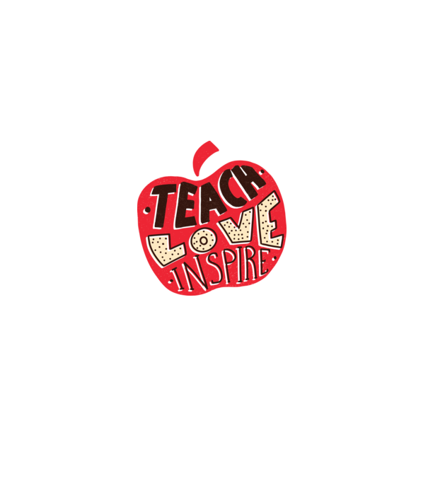 Teach Love Inspire pentru profesori model alb pe tricou