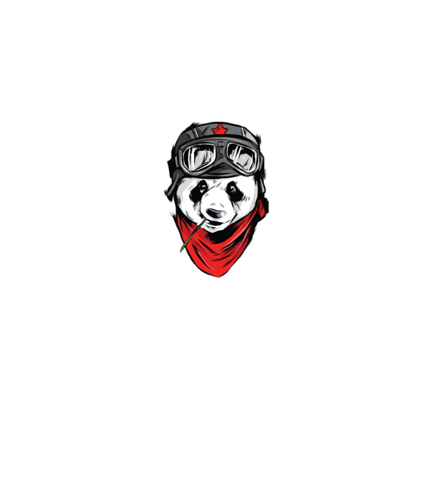 Panda Gerilla model albastru jeanși pe tricou