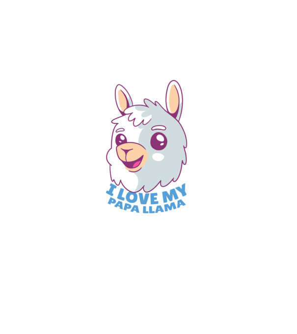 I Love My Papa Llama tricou drăguț cu lamă pentru bunicul model albastru deschis pe tricou