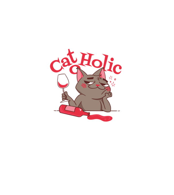 Catoholic - iubitor de pisici model alb pe tricou