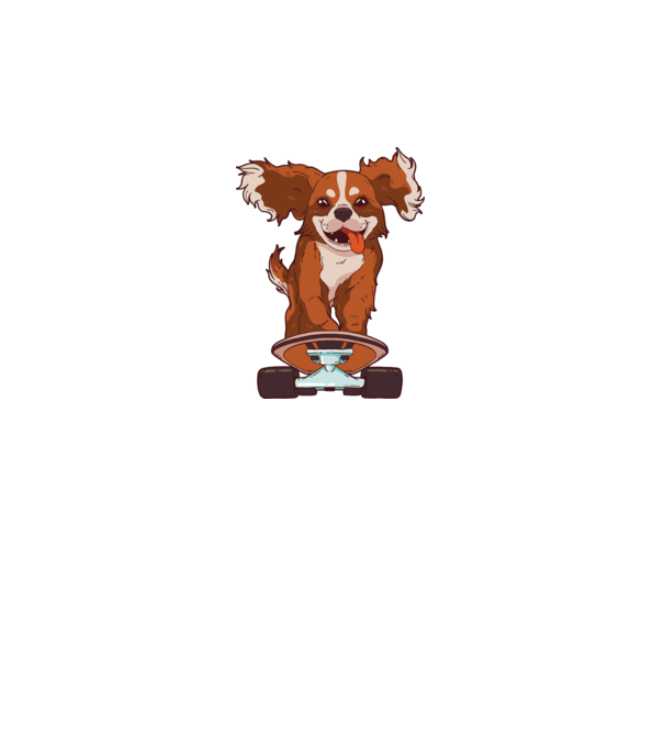 Skateboarding Cavalier King Spaniel model gri pe tricou