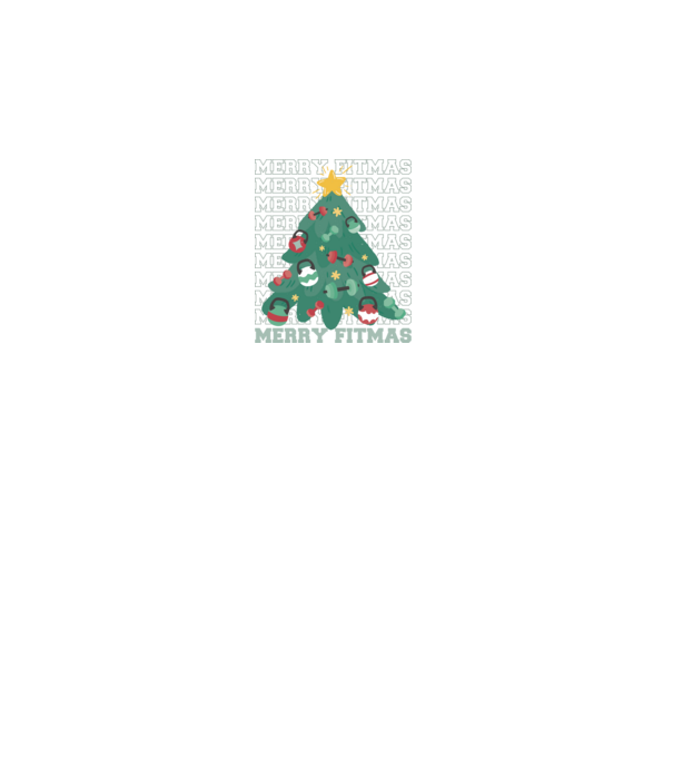 Merry Fitmas Fitmas Pom de Crăciun Fitness model negru pe tricou