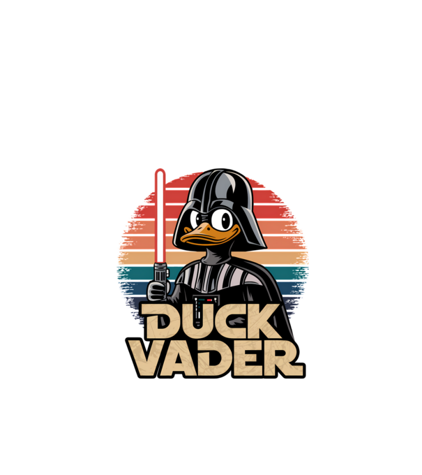 Duck Vader model negru pe tricou