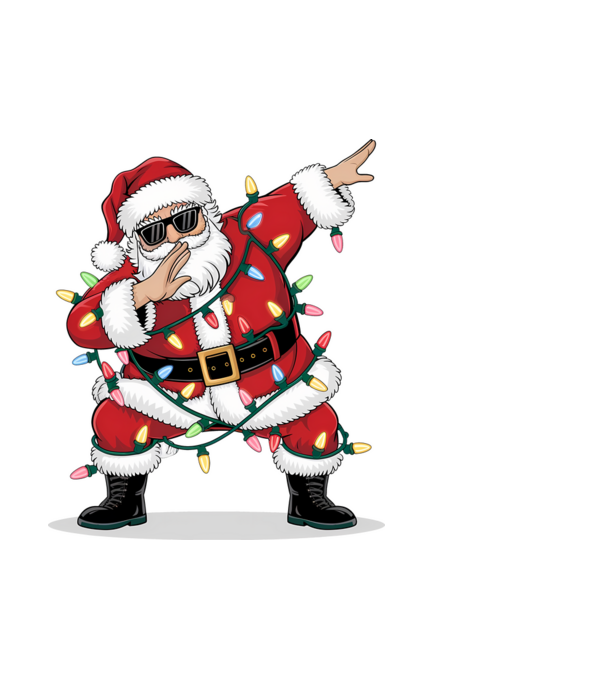 Santa Dab model alb pe tricou
