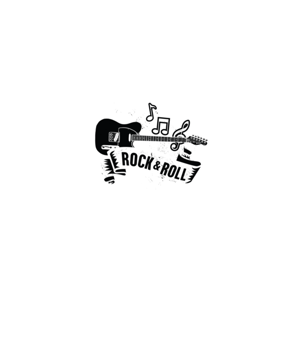 Rock & Roll chitară model negru pe tricou