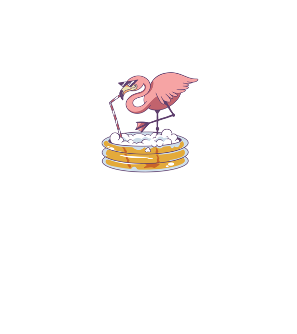 Flamingo cu bere model alb pe tricou